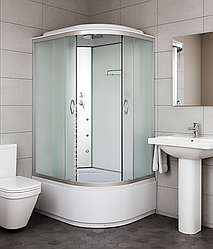 Гідромасажний бокс ko&po 218 120x80 лівий душова кабіна матове скло 6 форсунок на глибокому піддоні