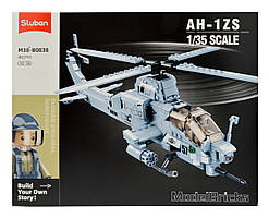 Конструктор Sluban M38-B0838 "Вертоліт Bell AH-1Z Viper" 482 деталі 2 фігурки