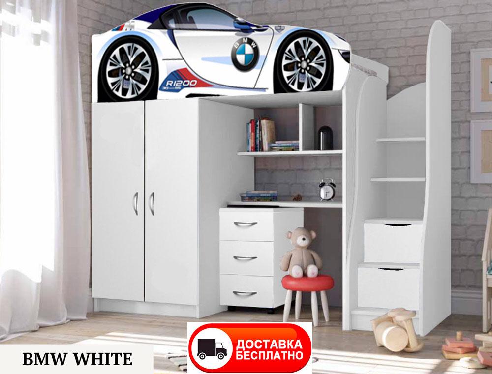 Дитяче ліжко-кімната Bed-Room 1 BMW колір біле, спальне місце 1700х800 мм, фото 1