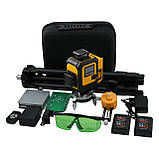 Лазерний рівень 16 ліній 4D (2xH360/2xV360, LCD-дисплей, пульт ДК + ШТАТИВ — зелений промінь) PROTESTER LL616G-TR, фото 2