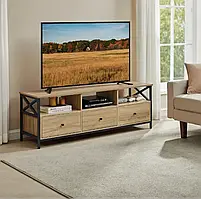 Тумба під телевізор Leobert Kamila в стилі Loft з 3 шухлядами натуральний