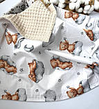 Плед для немовляти в коляску з вафельної тканини та бавовни 80х70, фото 4