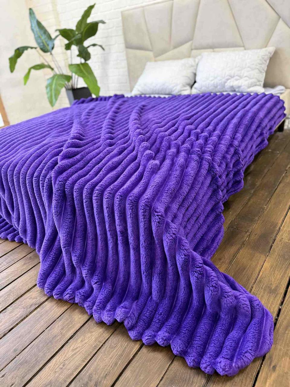 Покривало Шарпей Cappone 200 на 220 см широка смужка, фото 1