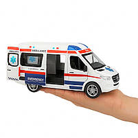 Машинка швидка допомога з фігурками медиків 2408C — звук, підсвітка, інерція, металопластик, фото 7