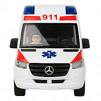 Машинка швидка допомога з фігурками медиків 2408C — звук, підсвітка, інерція, металопластик, фото 6