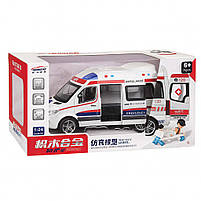 Машинка швидка допомога з фігурками медиків 2408C — звук, підсвітка, інерція, металопластик, фото 3