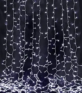 Новорічні гірлянди. Гірлянда водоспад 320-400L 3x3м (10х32 Ламп) Біла (7150)