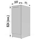 Тумба підлогова для кухні без стільниці 30 см Вузькі тумби кухонні нижні на 2 осередки з Ламінованого ДСП, фото 6