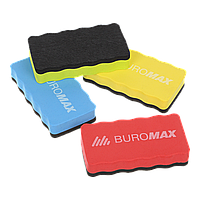 Губка для сухостиральних дошок з магнітом, асорті BUROMAX