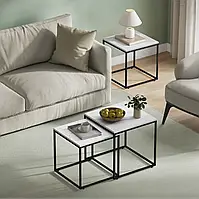 Комплект журнальних столиків Leobert Nika квадратні мармур