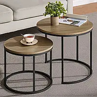 Комплект журнальних столиків Leobert Oreo круглі сонома