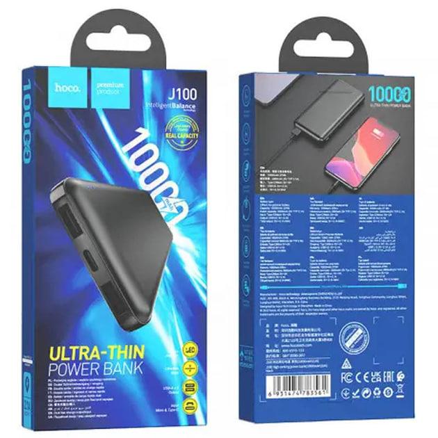 Портативний зарядний пристрій повер банк Power Bank High-ranking Hoco J100 на 10000mAh, чорний