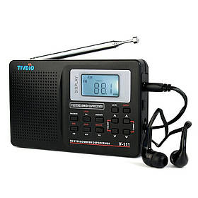 DSP радіоприймач TIVDIO V-111 FM AM,SW годинник,будильник, USB