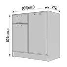 Тумба напольна в кухню з МДФ фасадом і висувним ящиком Кухонна тумбочка без стільниці Модулі для кухні, фото 10