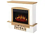 Камінокомплект ArtiFlame Woodley AF23S білий / дуб натуральний з обігрівом і звуком горіння вогню, фото 3