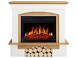 Камінокомплект ArtiFlame Woodley AF23S білий / дуб натуральний з обігрівом і звуком горіння вогню, фото 2