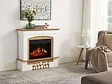 Камінокомплект ArtiFlame Woodley AF23S білий / дуб натуральний з обігрівом і звуком горіння вогню, фото 6