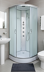 Гідромасажний бокс Ko&Po 126 90x90 см білий душовий бокс розсувний на низькому піддоні