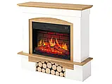 Камінокомплект ArtiFlame Woodley AF23BS білий / дуб натуральний з обігрівом і звуком горіння вогню, фото 3