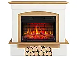 Камінокомплект ArtiFlame Woodley AF23BS білий / дуб натуральний з обігрівом і звуком горіння вогню, фото 2