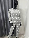 Жіноча МАХРОВА піжама домашній костюм з кишенею-кенгуру БІЛІ СЕРЦЯ DC 221/206, фото 4