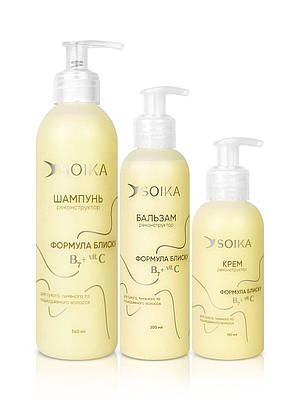 Набір Soika 3 в 1 для реконструкції волосся «Формула блиску»