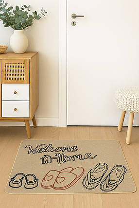 Килимок вхідний "Льон" на пружній каучуковій основі 45x75 см shoes 5392/15, фото 1