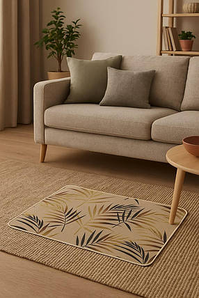 Килимок вхідний "Льон" на пружній каучуковій основі 45x75 см palm 5392/7, фото 1