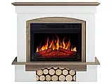 Камінокомплект ArtiFlame Woodley AF23S білий / дуб сірий з обігрівом і звуком горіння вогню, фото 2