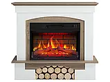 Камінокомплект ArtiFlame Woodley AF23BS білий / дуб сірий з обігрівом і звуком горіння вогню, фото 2