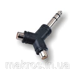 Перехідник з RCA (тюльпан) на джек 6,3 стерео, фото 1