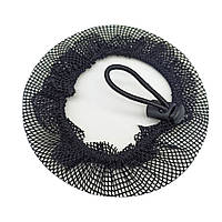 Сітка для волосся на гульку з затяжкою d-10см для танців та гімнастики, чорна