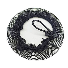 Сітка для волосся на гульку з затяжкою d-10см для танців та гімнастики, чорна