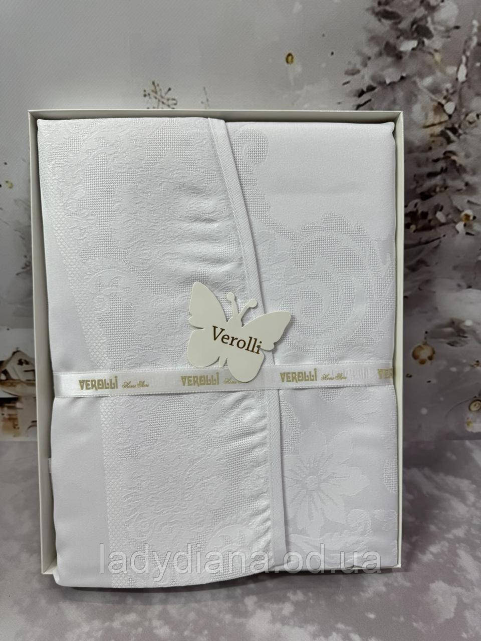 Скатертина на овальний стіл 160/ 350 см з мереживом тефлонова сервірувальна плямкостійка  Туреччина, фото 1