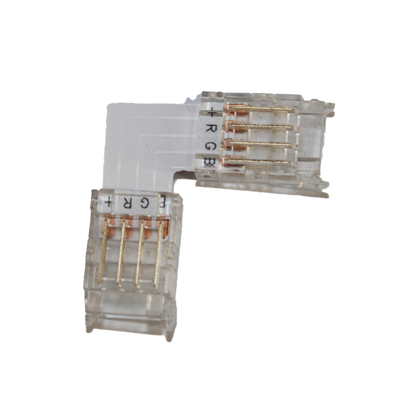 Конектор  L-подібний 10 мм стрічка-стрічка RGB IP20 , прозорий