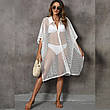 Пляжна туніка-сорочка, сітка. Біла. Великі розміри. від L до 7XL. 57-Т, фото 6