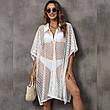 Пляжна туніка-сорочка, сітка. Біла. Великі розміри. від L до 7XL. 57-Т, фото 10