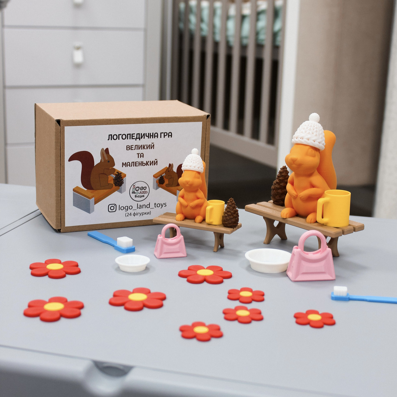 Логопедична гра Великий-маленький (білочки) Logo, фото 1