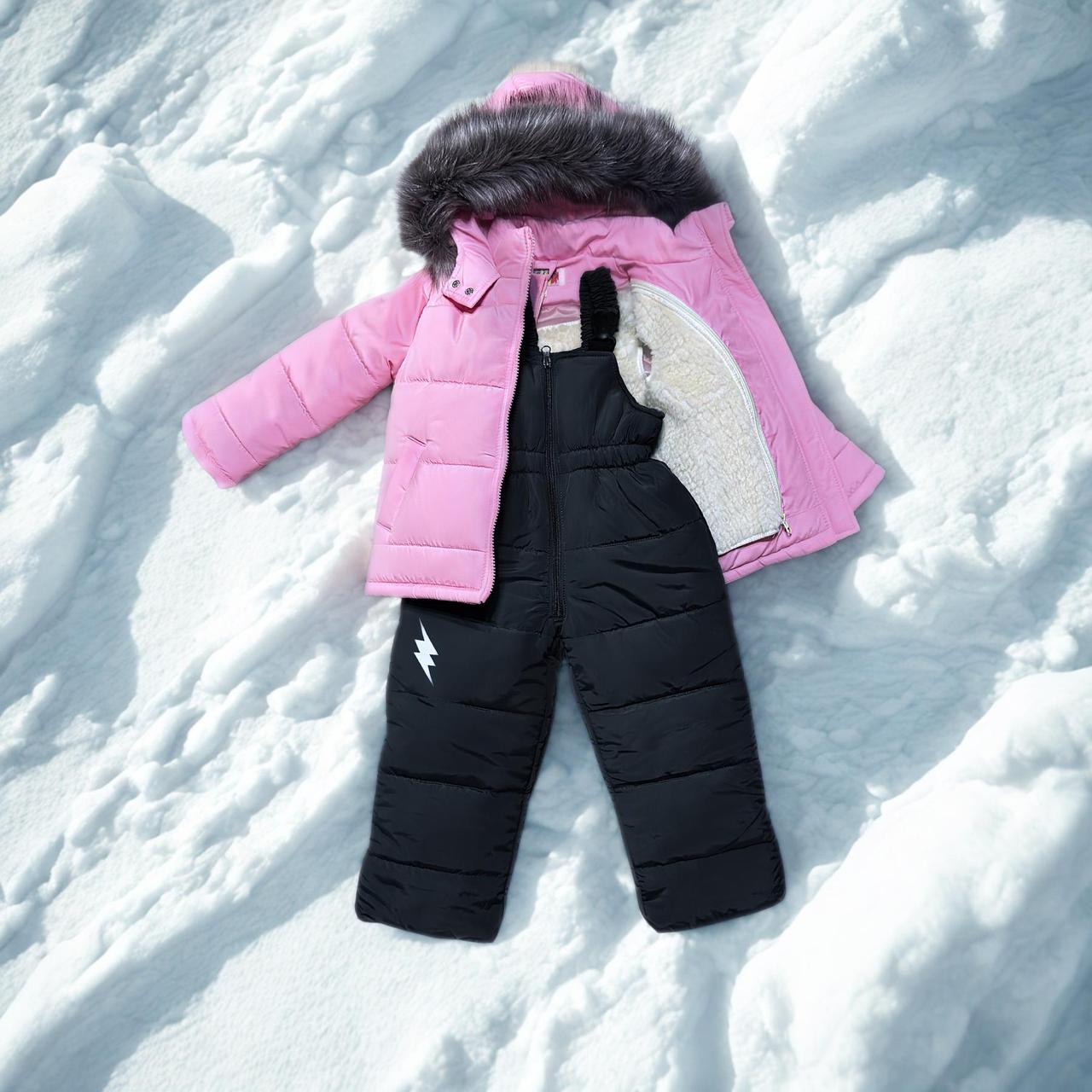 Дитячий зимовий комбінезон для дівчинки "Pink" для зими осені та весни (86/92, 92/98 и 98/104 см), фото 1