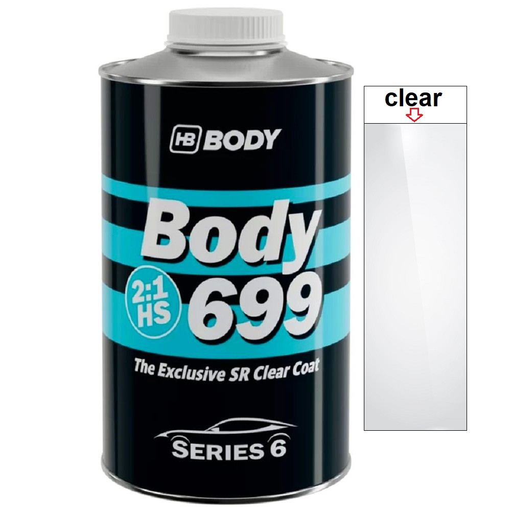 Акриловий лак без затверджувача прозорий Body 699 2K HS 2:1 Clear SR 1л