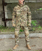 Тактична форма мультикам із наколінниками, штурмовий костюм рипстоп, військова форма multicam fd915