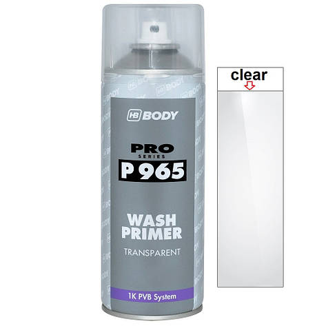 Кислотний ґрунт спрей прозорий Body P965 Wash Primer Spray Transparent 400мл, фото 1
