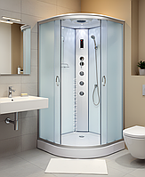 Гідромасажний бокс Ko&Po 126 100x100 см з електронікою матові скла душова кабіна з низьким піддоном