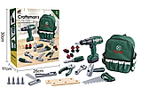 Дитячий набір інструментів G 232 у рюкзаку з шуруповертом та аксесуарами, фото 2