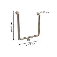 Поручень для людей з інвалідністю (МГН) настінний INVO П-подібний, розмір 600х600 мм, D труби - 38 м