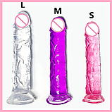 Набір фалоімітаторів 3 шт різного розміру кольору, фалос реаліст на присосці жля жінок стимуляції, інтимні іграшки, фото 6