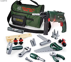 Дитячий набір інструментів G 238 із дрилем на батарейках, підсвічуванням і сумкою (27 елементів)