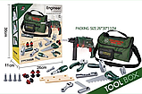 Дитячий набір інструментів G 238 із дрилем на батарейках, підсвічуванням і сумкою (27 елементів), фото 4