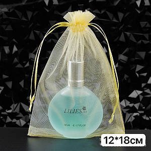 Подарункові мішечки з органзи / Упаковка - 10шт / 12х18см / Карамельний №21