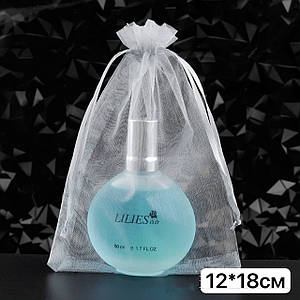 Подарункові мішечки з органзи / Упаковка - 10шт / 12х18см / Сірий №22